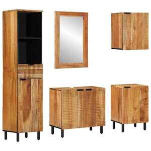 Imagine vidaXL Set dulap baie 5 buc. natural 38 x 33 x 160 cm