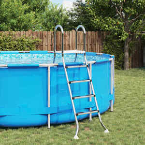 Imagine vidaXL Scară pentru piscină supraterană 195 x 150 cm 4-Treaptă