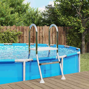 Imagine vidaXL Scară piscină parțial îngropată 222 x 128 cm 5-Treaptă