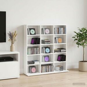 Imagine vidaXL Dulap pentru CD-uri Alb 96 x 23, 5 x 97, 5 cm Lemn prelucrat