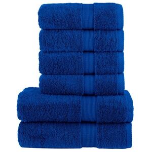 Imagine vidaXL Set de prosoape premium SOLUND, 6 piese, albastru, 600 g/m²