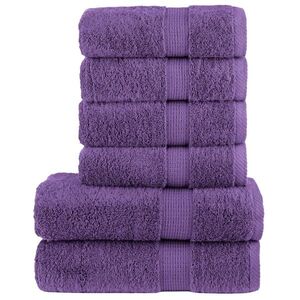 Imagine vidaXL Set de prosoape premium SOLUND, 6 piese, violet, 600 g/m²