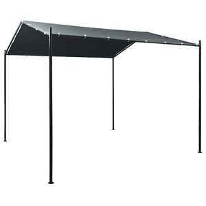 Imagine vidaXL Pavilion cort foișor copertină, antracit, 3 x 3 m, oțel
