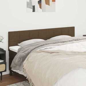 Imagine vidaXL Tăblii de pat, maro închis, 160x5x78/88 cm, textil