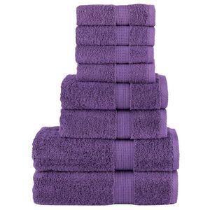 Imagine vidaXL Set de prosoape premium SOLUND, 8 piese, violet, 600 g/m²