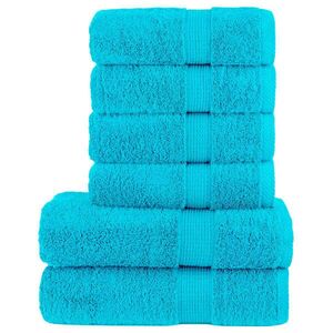 Imagine vidaXL Set de prosoape premium SOLUND, 6 piese, turcoaz, 600 g/m²