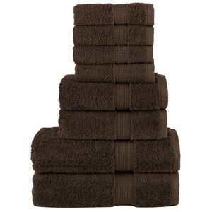 Imagine vidaXL Set de prosoape premium SOLUND, 8 piese, maro, 600 g/m²