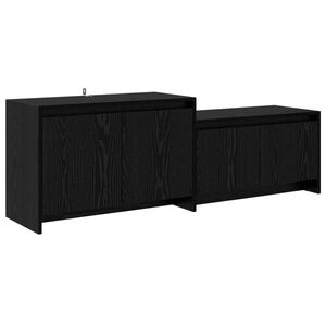 Imagine vidaXL Comodă TV 147 x 35 x 50 cm Stejar Negru Lemn compozit