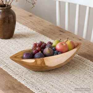 Imagine vidaXL Fruit Bowl JEPARA Teak Brown 46 x 16 x 11 cm