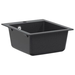 Imagine vidaXL Chiuvetă de bucătărie cu o cuvă Granit 42, 5 x 50 x 31 cm Grafit