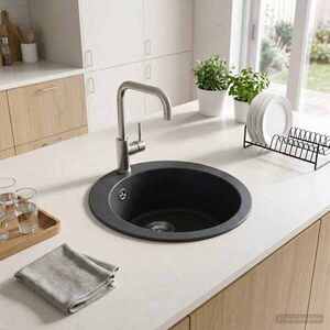 Imagine vidaXL Chiuvetă de bucătărie cu o singură cuvă Granit 50, 5 x 29 cm