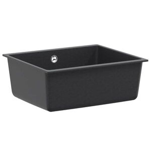 Imagine vidaXL Chiuvetă de bucătărie cu o cuvă Granit 53 x 46 x 20 cm Grafit
