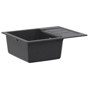 Imagine vidaXL Chiuvetă de bucătărie cu o cuvă Granite 62 x 50 x 20 cm Grafit
