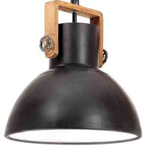 Imagine vidaXL Lampă suspendată industrială, negru, 40 cm, 25 W, rotund, E27