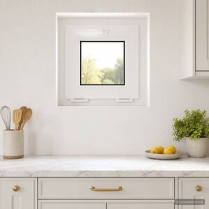 Imagine vidaXL Fereastră subterană cu înclinare RISOR 40 x 40 cm PVC și Sticlă