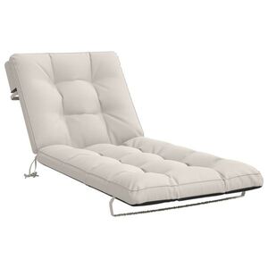 Imagine vidaXL Perna pentru Șezlong VIANEN 100% Polyester Alb 200 x 90 x 8 cm