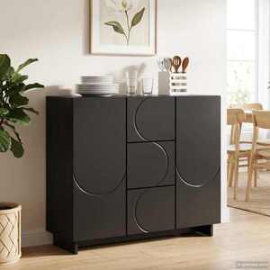 Imagine vidaXL Bufet Negru 85, 5 x 31 x 75 cm Lemn prelucrat