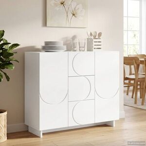 Imagine vidaXL Bufet Alb 85, 5 x 31 x 75 cm Lemn prelucrat