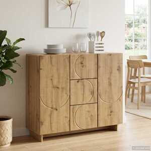 Imagine vidaXL Bufet Stejar Artizanal 85, 5 x 31 x 75 cm Lemn prelucrat