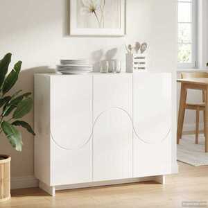 Imagine vidaXL Bufet Alb foarte lucios 85, 5 x 31 x 75 cm Lemn prelucrat