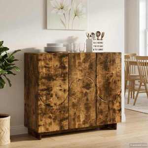 Imagine vidaXL Bufet Stejar fumuriu 85, 5 x 31 x 75 cm Lemn prelucrat