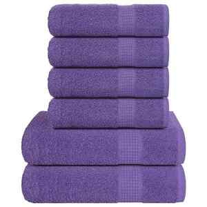 Imagine vidaXL Set prosoape FROGN 6 piese, violet, 360 g/m²