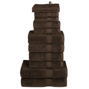 Imagine vidaXL Set de prosoape premium SOLUND, 12 piese, maro, 600 g/m²