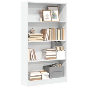 Imagine vidaXL Bibliotecă, alb, 80x24x143 cm, lemn prelucrat