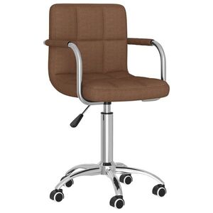 Imagine vidaXL Scaun de bucătărie pivotant, maro, material textil