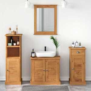 Imagine vidaXL Set de mobilier pentru baie VIGO 4 buc. Maro miere