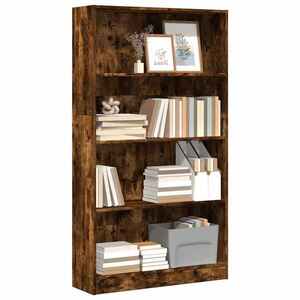 Imagine vidaXL Bibliotecă, stejar fumuriu, 80x24x143 cm, lemn prelucrat