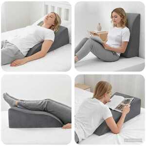 Imagine vidaXL Pillow pentru Picioare 68 x 41 x 24 cm Spumă PU Gri
