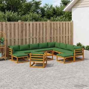 Imagine vidaXL Set de canapea 12 buc. natural Lemn Solid de Acacia