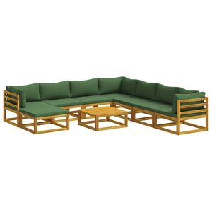 Imagine vidaXL Set de canapea 9 buc. natural Lemn Solid de Acacia