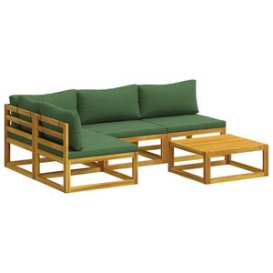 Imagine vidaXL Set de canapea 5 buc. natural Lemn Solid de Acacia