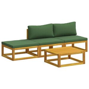 Imagine vidaXL Set de canapea 4 buc. natural Lemn Solid de Acacia