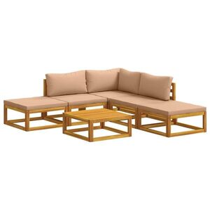 Imagine vidaXL Set de canapea 6 buc. natural Lemn Solid de Acacia