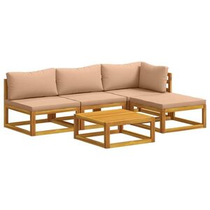 Imagine vidaXL Set de canapea 5 buc. natural Lemn Solid de Acacia
