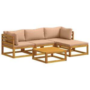 Imagine vidaXL Set de canapea 5 buc. natural Lemn Solid de Acacia