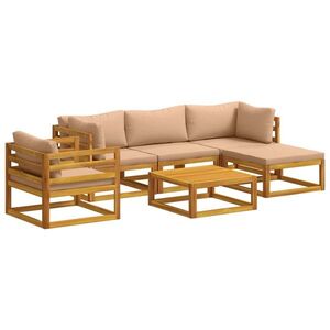 Imagine vidaXL Set de canapea 6 buc. natural Lemn Solid de Acacia