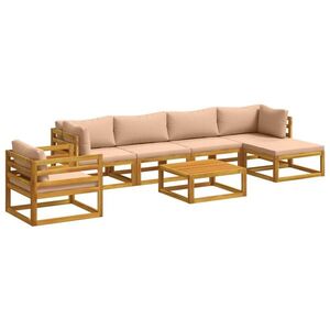 Imagine vidaXL Set de canapea 7 buc. natural Lemn Solid de Acacia