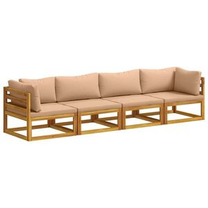 Imagine vidaXL Set de canapea 4 buc. natural Lemn Solid de Acacia