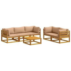 Imagine vidaXL Set de canapea 6 buc. natural Lemn Solid de Acacia