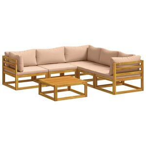 Imagine vidaXL Set de canapea 6 buc. natural Lemn Solid de Acacia