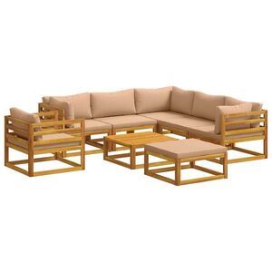 Imagine vidaXL Set de canapea 8 buc. natural Lemn Solid de Acacia
