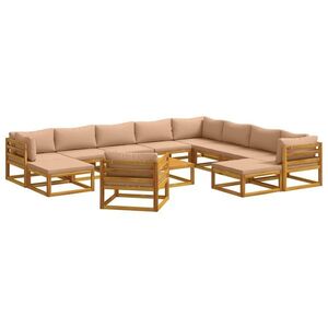 Imagine vidaXL Set de canapea 12 buc. natural Lemn Solid de Acacia