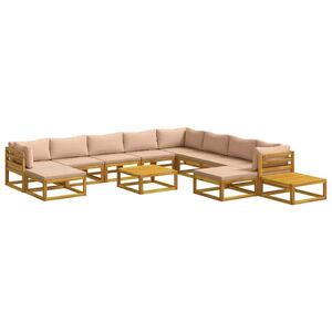Imagine vidaXL Set de canapea 12 buc. natural Lemn Solid de Acacia