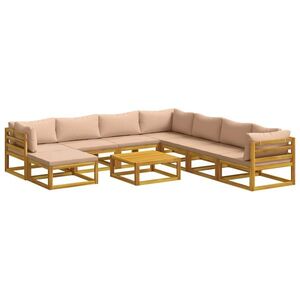 Imagine vidaXL Set de canapea 9 buc. natural Lemn Solid de Acacia