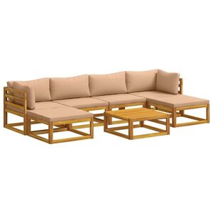 Imagine vidaXL Set de canapea 7 buc. natural Lemn Solid de Acacia