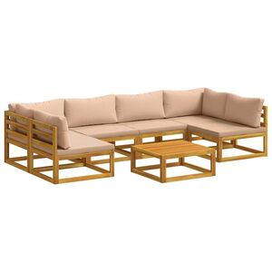 Imagine vidaXL Set de canapea 7 buc. natural Lemn Solid de Acacia